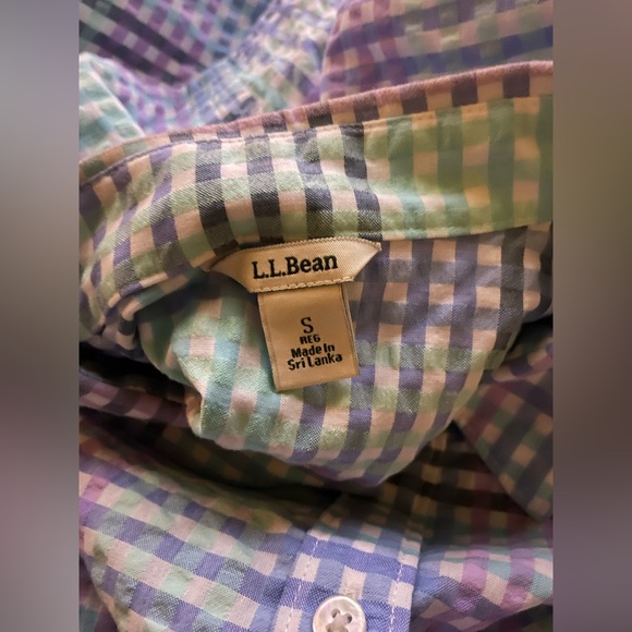 Women’s LL Bean Pastel Gingham Longsleeve ( Medium ) - Picture 4 of 5